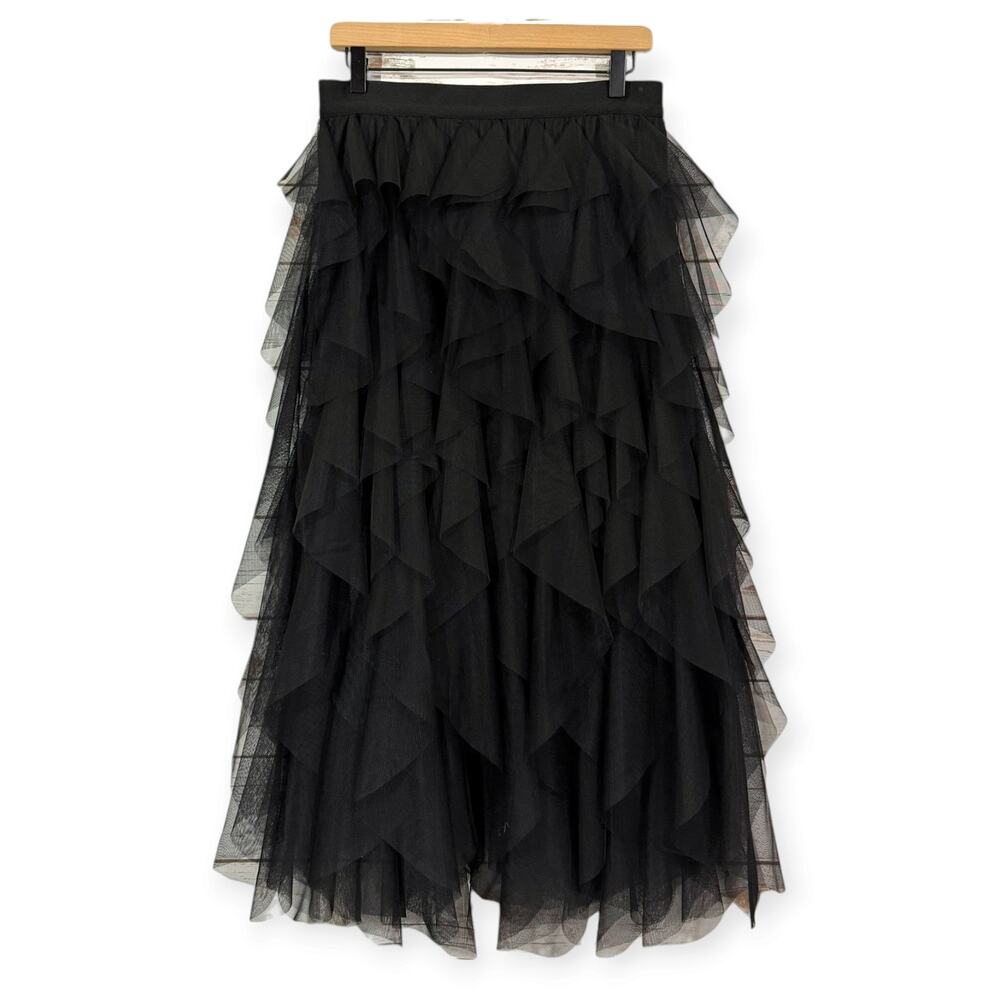 NWT Chelsea & Violet Asta Tulle Midi Skirt - Black - Medium - Picture 2 of 8
